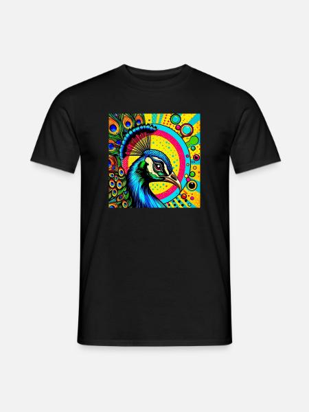 Peacock Pop Art - Men's T-Shirt - black