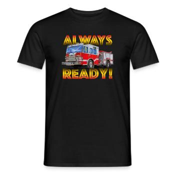 Allzeit bereit, die Feuerwehr hilft überall - Männer T-Shirt - Schwarz - Vorne - AI Model Male 178 light (178cm)