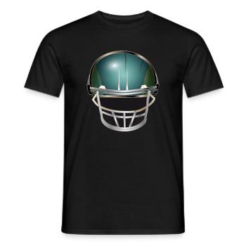 Motif de casque de football pour les fans de football - T-shirt homme - noir - Devant - AI Model Male 178 light (178cm)
