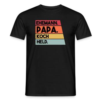 Ehemann Papa Koch Held - Männer T-Shirt - Schwarz - Vorne - AI Model Male 178 light (178cm)