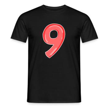 Nine - 9 - Men's T-Shirt - black - Front - AI Model Male 178 light (178cm)
