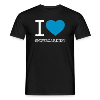 I LOVE SNOWBOARDING - Männer T-Shirt - Schwarz - Vorne - AI Model Male 178 light (178cm)