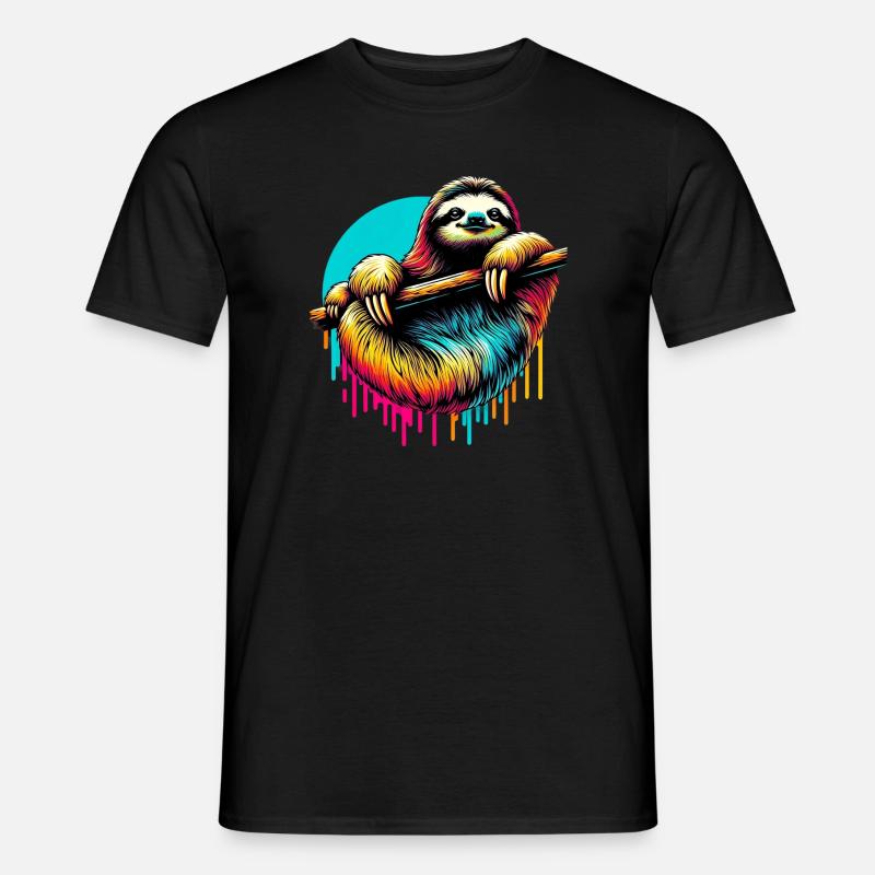 Faultier - Männer T-Shirt - Schwarz