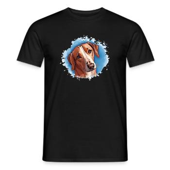 Hund SAVEBRACKE Jagdhund türkis Aquarell Design  - Männer T-Shirt - Schwarz - Vorne - AI Model Male 178 light (178cm)