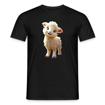 Sheep Lamb Mowing Sheep Shepherd Cute Sheep Sheep - Men's T-Shirt - black - Front - AI Model Male 178 light (178cm)