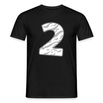 Nummer 2 Zahl Ziffer - Männer T-Shirt - Schwarz - Vorne - AI Model Male 178 light (178cm)