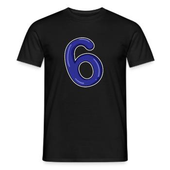 Number 6 Number Blue - Men's T-Shirt - black - Front - AI Model Male 178 light (178cm)