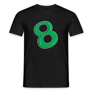 Acht - 8 - Grün - Männer T-Shirt - Schwarz - Vorne - AI Model Male 178 light (178cm)