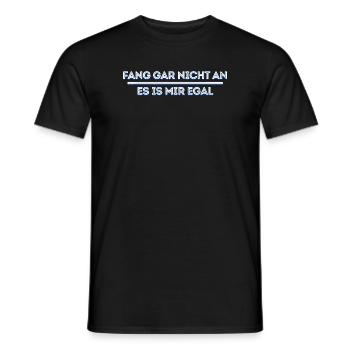 Je m’en fous, drôle d’attitude, déclaration indifférente - T-shirt homme - noir - Devant - AI Model Male 178 light (178cm)
