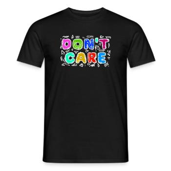 I don't care funny statement attitude indifferent - Men's T-Shirt - black - Front - AI Model Male 178 light (178cm)