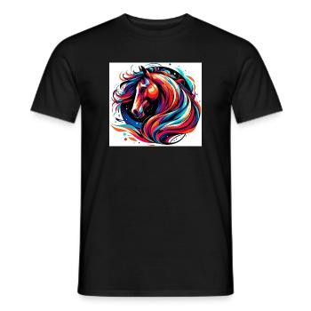 Cheval - T-shirt homme - noir - Devant - AI Model Male 178 light (178cm)
