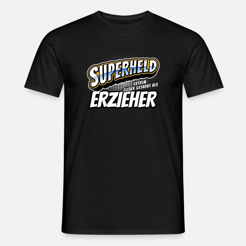 Superheld, clever getarnt als Erzieher - Männer T-Shirt - Schwarz