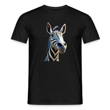 Zebra Africa I Love Cute Zebras Wild Zebra - Men's T-Shirt - black - Front - AI Model Male 178 light (178cm)