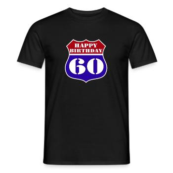 60e anniversaire , US Joyeux anniversaire 60 (25) - T-shirt homme - noir - Devant - AI Model Male 178 light (178cm)