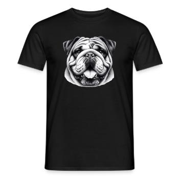 English Bulldog Dog - Men's T-Shirt - black - Front - AI Model Male 178 light (178cm)