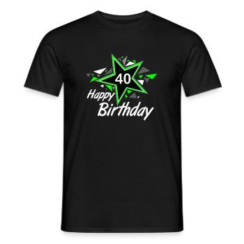 40.Birthday , 40 Happy Birthday Star 40 (25) - Men's T-Shirt - black - Front - AI Model Male 178 light (178cm)