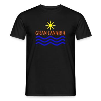 GRAN CANARIA Sonne Wasser - Männer T-Shirt - Schwarz - Vorne - AI Model Male 178 light (178cm)