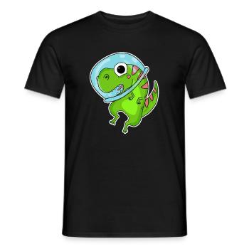 Dino Motiv Dinosaurier Weltall Astronauat - Männer T-Shirt - Schwarz - Vorne - AI Model Male 178 light (178cm)
