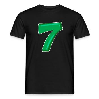 Zahl 7 Nummer - Männer T-Shirt - Schwarz - Vorne - AI Model Male 178 light (178cm)