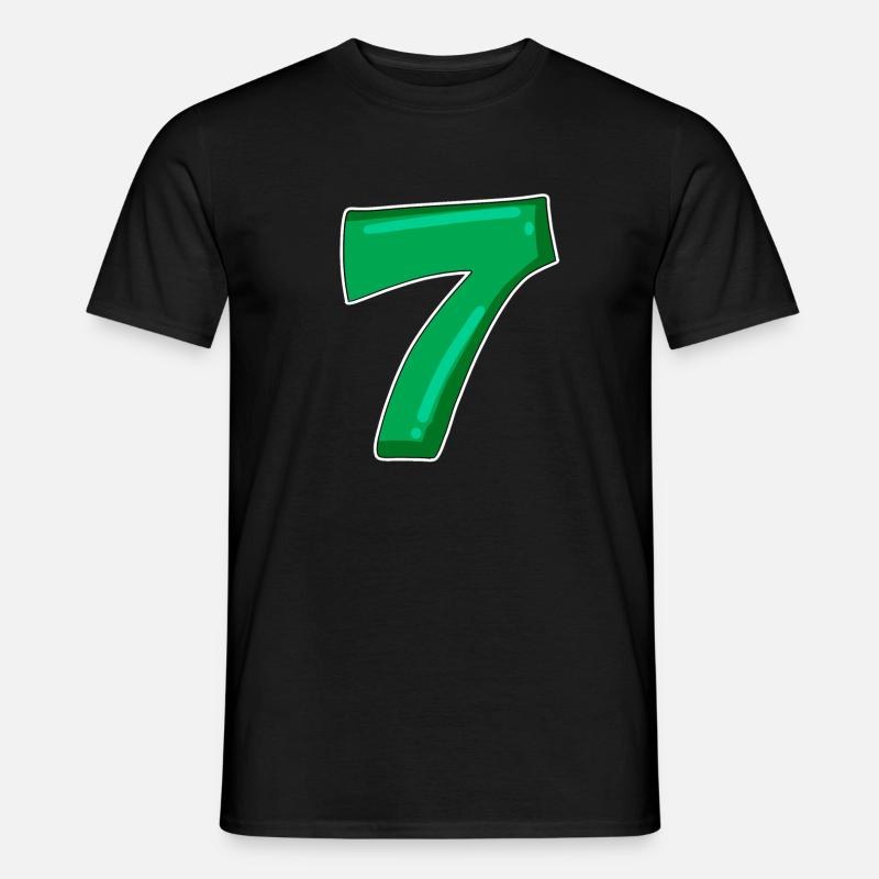 Zahl 7 Nummer - Männer T-Shirt - Schwarz