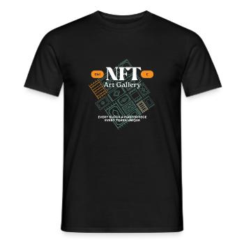 Mosaïque de blocs de la Galerie d’Art NFT - T-shirt homme - noir - Devant - AI Model Male 178 light (178cm)