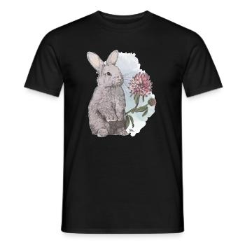 Veganuary 2024 Kaninchen - Männer T-Shirt - Schwarz - Vorne - AI Model Male 178 light (178cm)