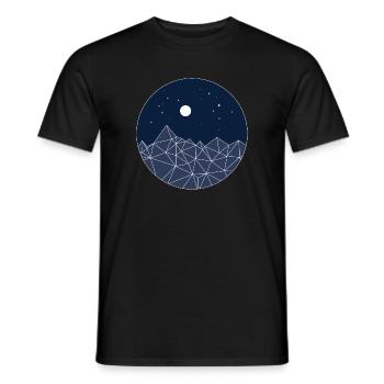 Minimal Mountains – Night Nature Aesthetic - Männer T-Shirt - Schwarz - Vorne - AI Model Male 178 light (178cm)
