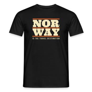 Norwegen Reiseziel Retro-Poster - Männer T-Shirt - Schwarz - Vorne - AI Model Male 178 light (178cm)