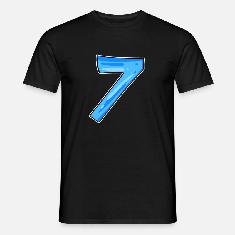 7 Zahl - Männer T-Shirt - Schwarz