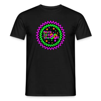 Fête des années 80 Retro Fun, Retour à l’étoile des années 80(25) - T-shirt homme - noir - Devant - AI Model Male 178 light (178cm)