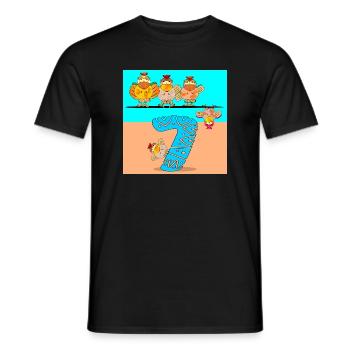 7 ° compleanno scolaro - pollaio pollaio - T-shirt uomo - nero - Fronte - AI Model Male 178 light (178cm)