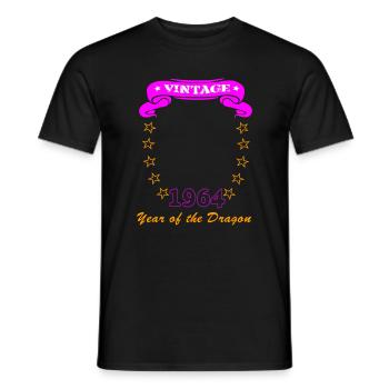 Geburtstag im Jahr des Drachen für Portrait - Männer T-Shirt - Schwarz - Vorne - AI Model Male 178 light (178cm)