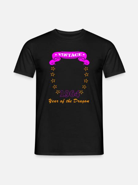 Geburtstag im Jahr des Drachen für Portrait - Männer T-Shirt - Schwarz