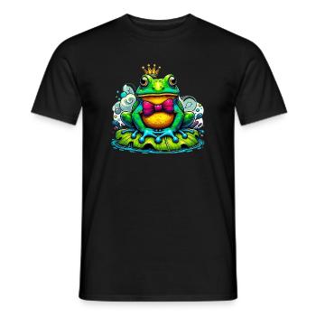 Frosch mit der Königskrone - Männer T-Shirt - Schwarz - Vorne - AI Model Male 178 light (178cm)