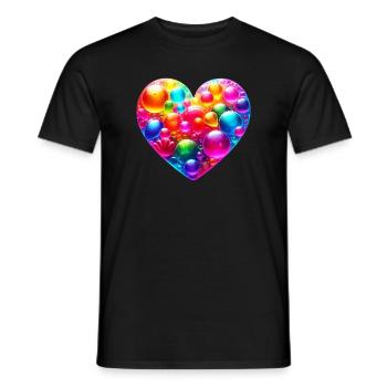 Buntes Herz - Männer T-Shirt - Schwarz - Vorne - AI Model Male 178 light (178cm)