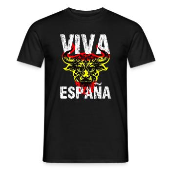 Viva Espana Lang lebe Spanien Torro Fan Design - Männer T-Shirt - Schwarz - Vorne - AI Model Male 178 light (178cm)