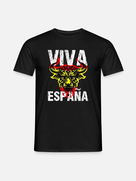 Viva Espana Lang lebe Spanien Torro Fan Design - Männer T-Shirt - Schwarz