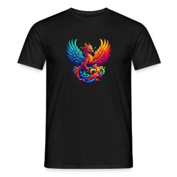 Hyper Flames of Majestic Phoenix - Men's T-Shirt - black - Front - AI Model Male 178 light (178cm)