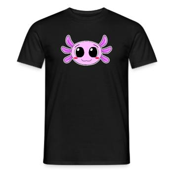 Axolotl Tête Motif Enfants Mignon - T-shirt homme - noir - Devant - AI Model Male 178 light (178cm)