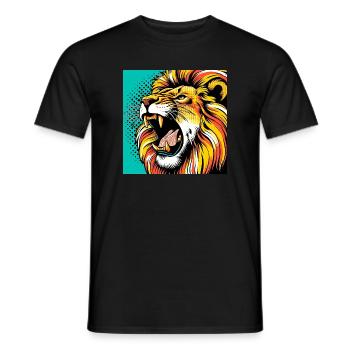 Lion Pop Art - T-shirt homme - noir - Devant - AI Model Male 178 light (178cm)