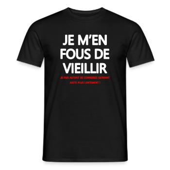 Youth Vintage Humor T shirt - Men's T-Shirt - black - Front - AI Model Male 178 light (178cm)