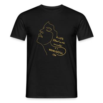 Life Full of Wonders – Line Art Quote - Men's T-Shirt - black - Front - AI Model Male 178 light (178cm)