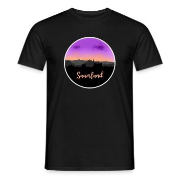 Sauerland Fineline Skyline - Männer T-Shirt - Schwarz - Vorne - AI Model Male 178 light (178cm)