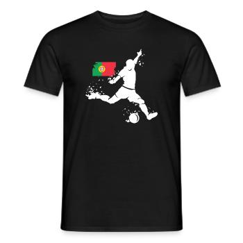 Fußball Spieler Explosion Portugal EM 2024 Symbol - Männer T-Shirt - Schwarz - Vorne - AI Model Male 178 light (178cm)