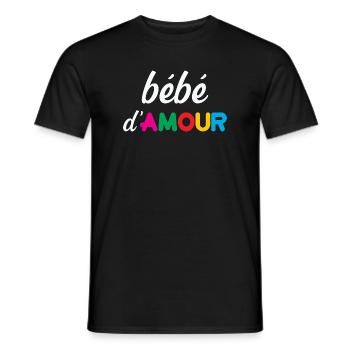bébé d'Amour - T-shirt homme - noir - Devant - AI Model Male 178 light (178cm)