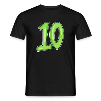 Zehn 10 Nummer Zahl - Männer T-Shirt - Schwarz - Vorne - AI Model Male 178 light (178cm)