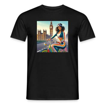 Rainbow Ride London Vibe - Men's T-Shirt - black - Front - AI Model Male 178 light (178cm)