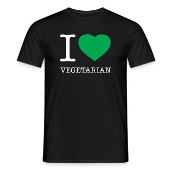 I LOVE VEGETARIAN Vegetarisch Hashtag - Männer T-Shirt - Schwarz - Vorne - AI Model Male 178 light (178cm)