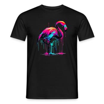 Rosa Flamingo - Männer T-Shirt - Schwarz - Vorne - AI Model Male 178 light (178cm)