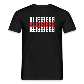 Alighiero t-shirt stacked text gift t-shirt - Men's T-Shirt - black - Front - AI Model Male 178 light (178cm)